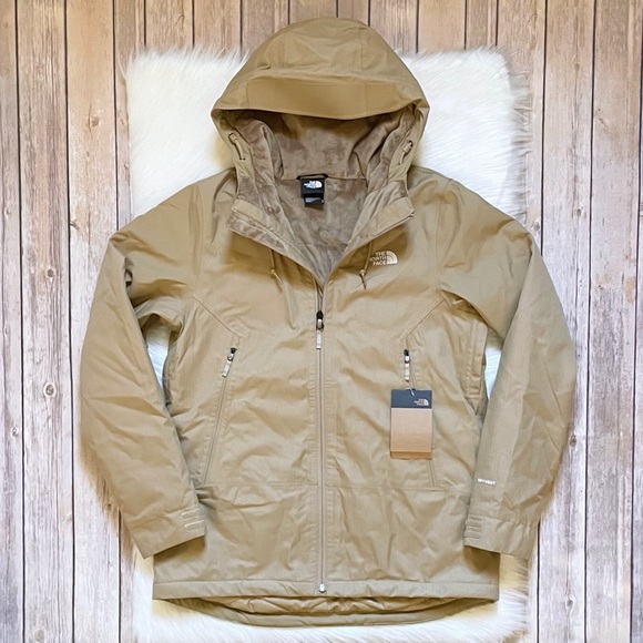 The North Face Women’s Inlux Insulated Waterproof Khaki Jacket - Picture 1 of 9